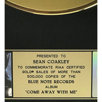 Norah Jones Come Away With Me RIAA Gold Album Award - Record Award