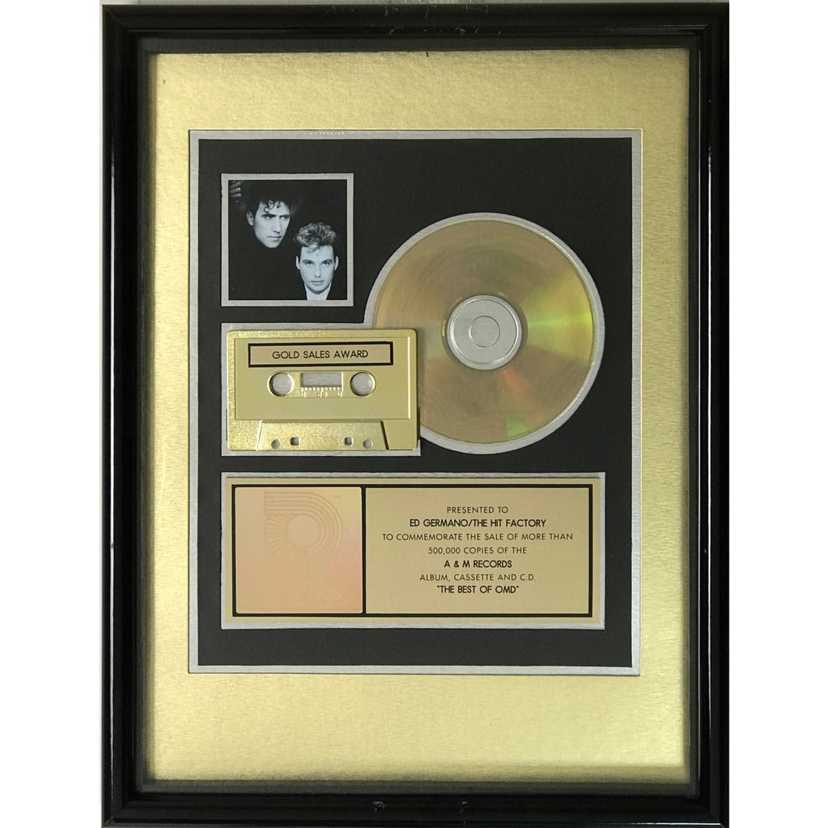 musicgoldmine.com - OMD The Best Of OMD RIAA Gold Album Award ...