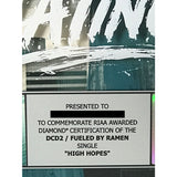 Panic! at the Disco ’High Hopes’ RIAA Diamond Single Award - Record Award