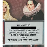 Panic! at the Disco ’I Write Sins Not Tragedies’ RIAA Diamond Single Award - Record Award