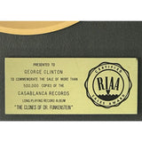 Parliament The Clones Of Dr. Funkenstein RIAA Gold Album Award presented to George Clinton - RARE - Record Award