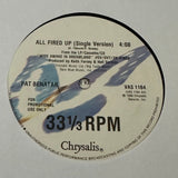 Pat Benatar ’All Fired Up’ 12’’ Promo Single Record 1988 VAS1164 - Media