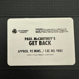 Paul McCartney’s Get Back 1991 VHS - Media