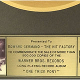 Paul Simon One-Trick Pony RIAA Gold Album Award - Record Award