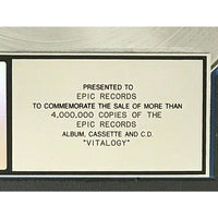 Pearl Jam Vitalogy RIAA 4x Platinum Album Award - Record Award