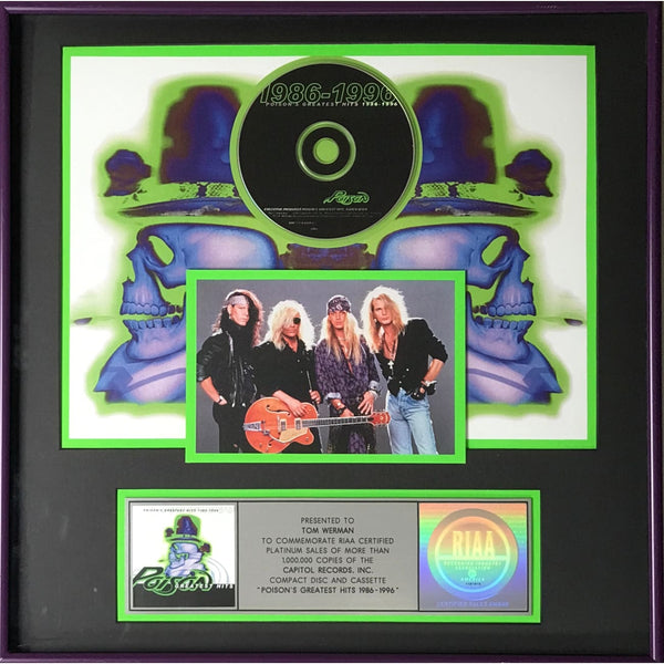 Poison Greatest Hits 1986-1996 RIAA Platinum Album Award - Record Award