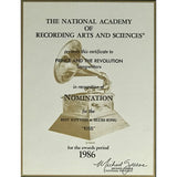 Prince 1986 ’Kiss’ Best R&B Song Grammy Nomination presented to Prince And The Revolution - RARE - Record Award