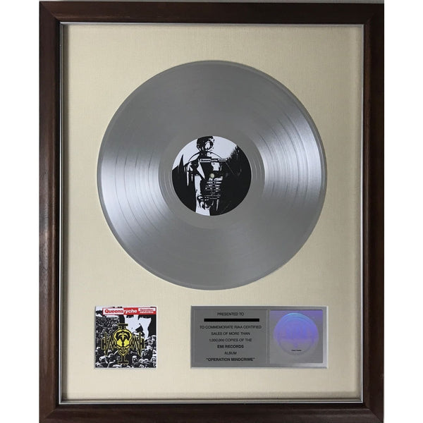 Queensrÿche Operation Mindcrime RIAA Platinum Album Award - Record Award