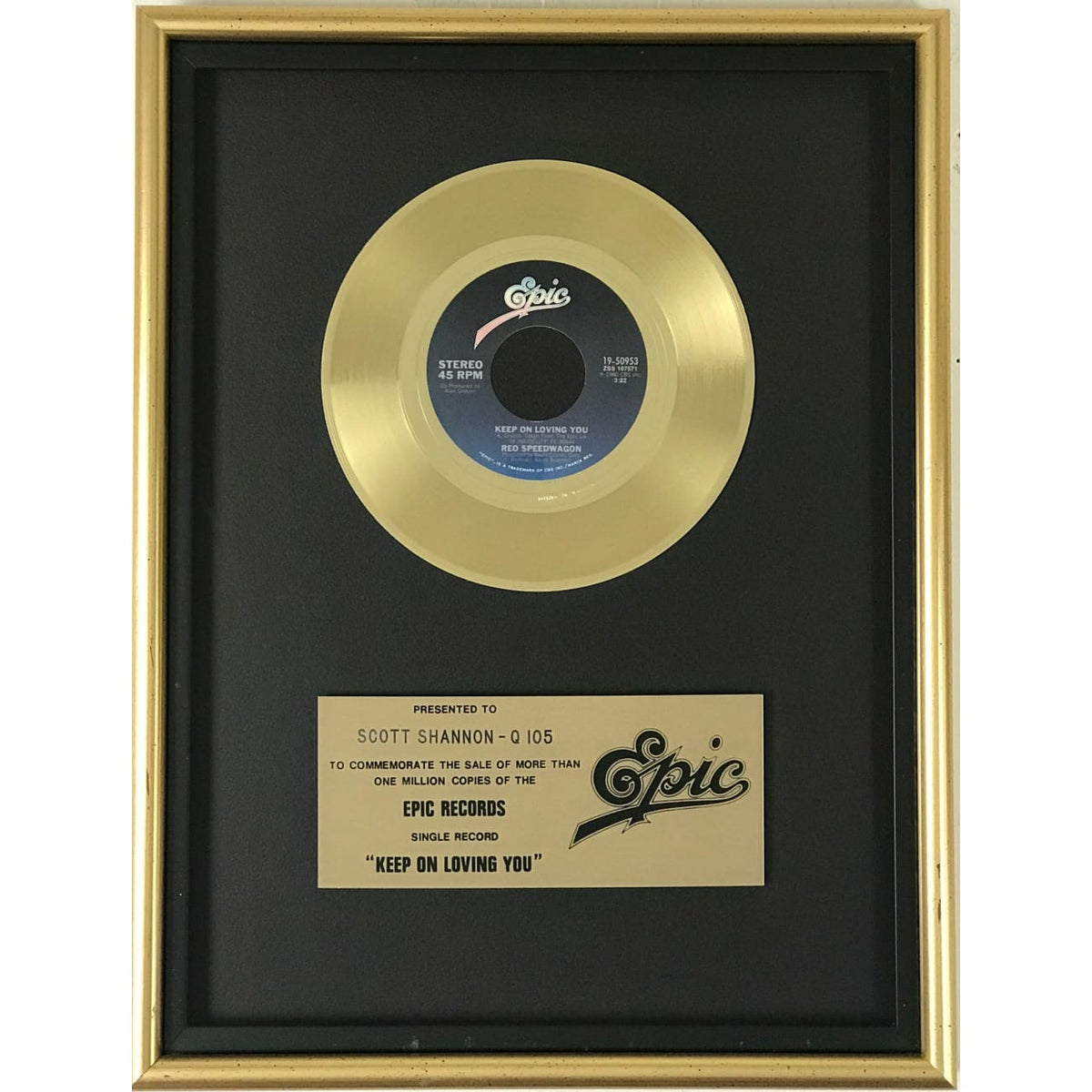 musicgoldmine.com - R.E.O. Speedwagon Keep On Lovin’ You Epic label 45 ...