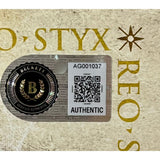 R.E.O. Speedwagon & Styx Signed Album Collage w/BAS LOA - Music Memorabilia