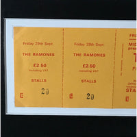 Ramones Genuine 1978 Ticket Collage - Music Memorabilia