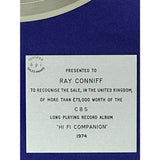 Ray Conniff HiFi Companion BPI Silver Album Award presented to Ray Conniff - RARE - Record Award