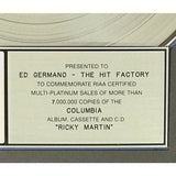 Ricky Martin debut RIAA 7x Multi-Platinum Album Award - Record Award