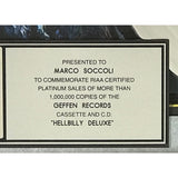 Rob Zombie Hellbilly Deluxe RIAA Platinum Album Award - Record Award