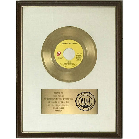 Rolling Stones white matte RIAA award for "Angie"