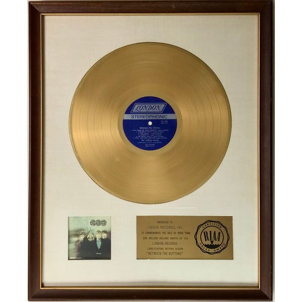 Rolling Stones Between The Buttons White Matte RIAA Gold Album Award - RARE - Record Award