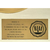 Rolling Stones Between The Buttons White Matte RIAA Gold Album Award - RARE - Record Award