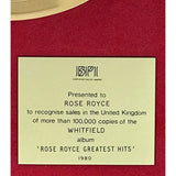 Rose Royce Greatest Hits BPI Gold Album Award presented to Rose Royce - RARE - Record Award