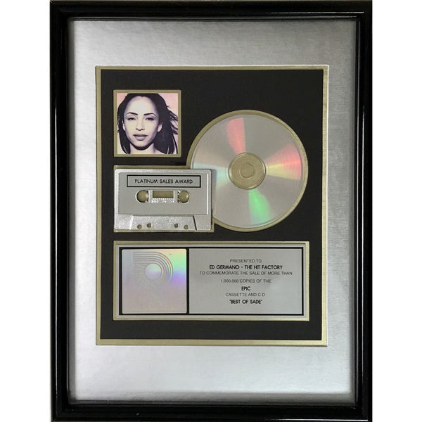Sade Best Of Sade RIAA Platinum Album Award - Record Award