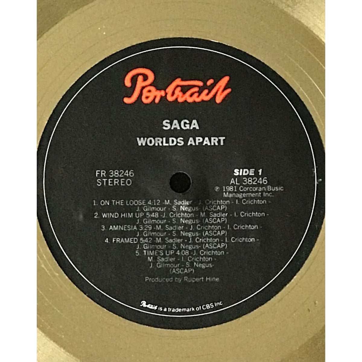 Musicgoldmine.com - Saga Worlds Apart RIAA Gold LP Award ...