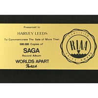 Saga Worlds Apart RIAA Gold LP Award - Record Award