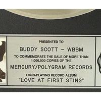Scorpions Love At First Sting RIAA Platinum Album Award - Record Award