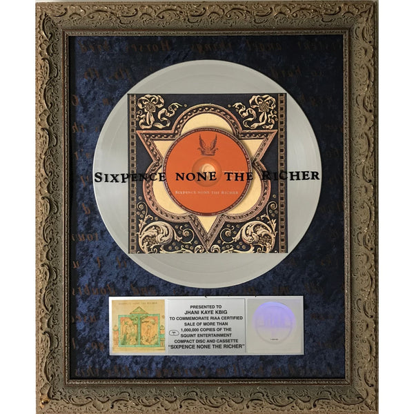 Sixpence None The Richer self-titled RIAA Platinum Album Award - Record Award