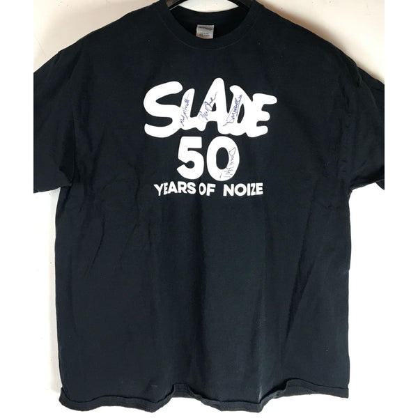 Slade 50th Shirt Signed by Group Members - Music Memorabilia Collage