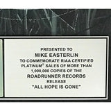 Slipknot All Hope Is Gone RIAA Platinum Album Award - Record Award