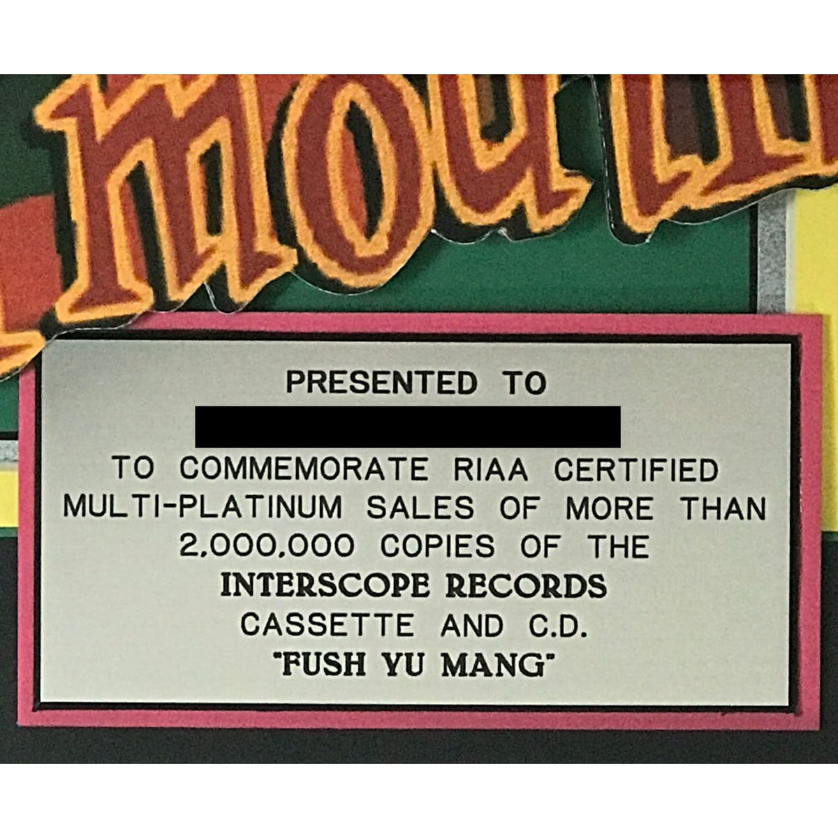 musicgoldmine.com - Smash Mouth Fush Yu Mang RIAA 2x Multi-Platinum LP ...