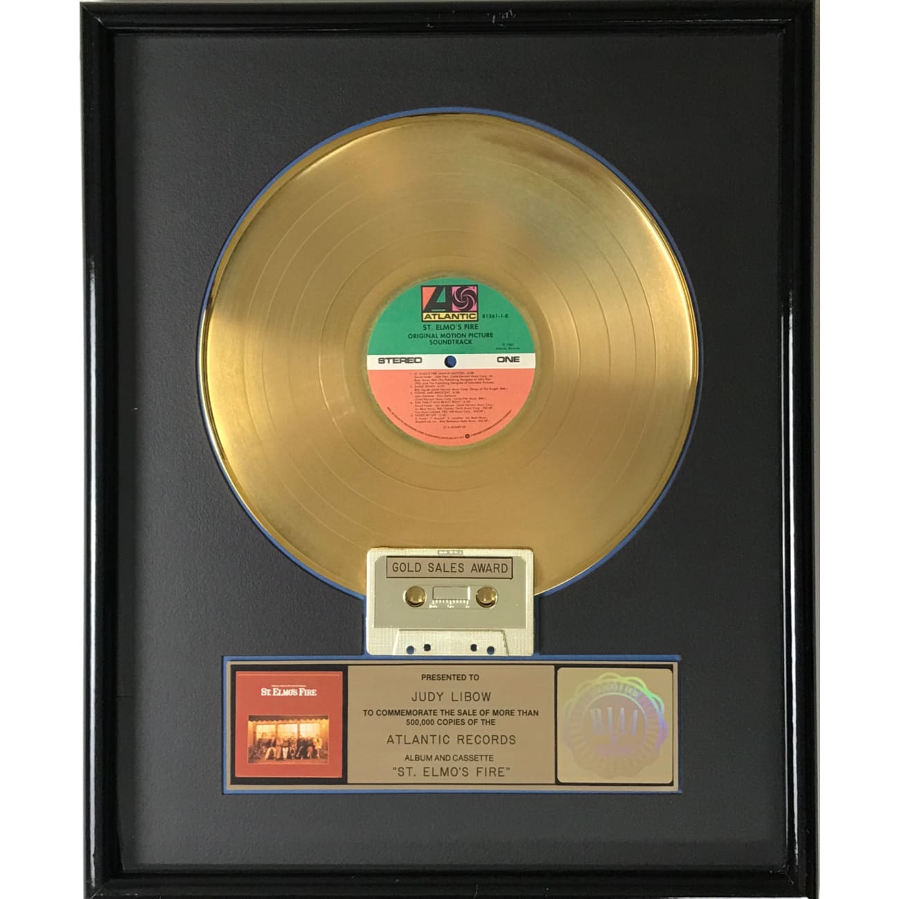 musicgoldmine.com - St. Elmo's Fire Soundtrack RIAA Gold LP