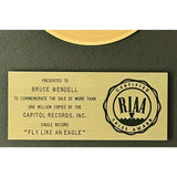 Steve Miller Fly Like An Eagle RIAA Gold Single Award - Record Award