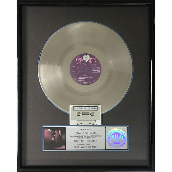Stevie Nicks The Wild Heart RIAA Platinum Album Award - Record Award