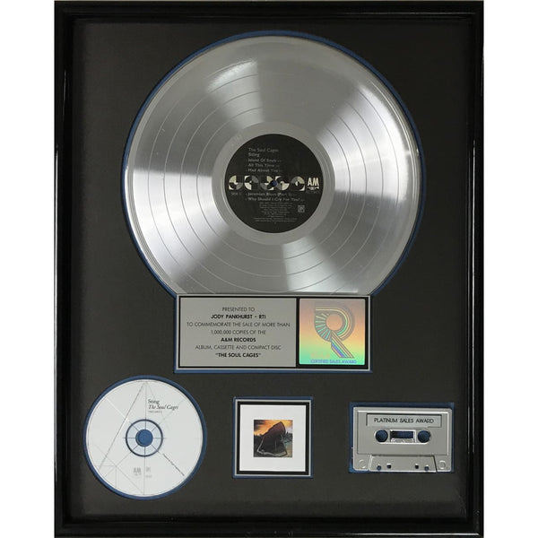 Sting The Soul Cages RIAA Platinum Album Award - Record Award