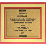 Stone Sour Come What(Ever) May BPI Gold Album Award presented to guitarist - Record Award