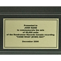 Stone Sour Come What(Ever) May CRIA Gold Album Award presented to guitarist - Record Award