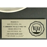 Styx The Grand Illusion RIAA Platinum Album Award - Record Award