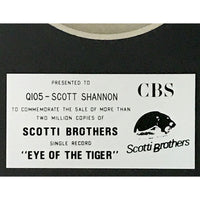 Survivor ’Eye Of The Tiger’ 1980s Scotti Bros Records Award - Record Award
