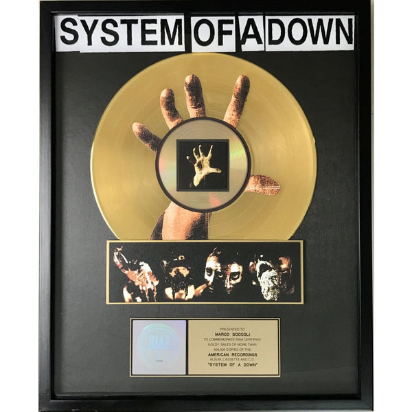System Of A Down debut RIAA Gold Album Award - Record Award