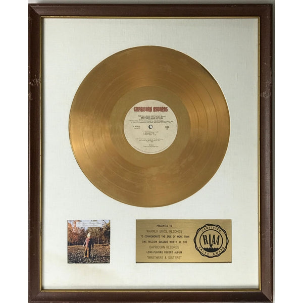 The Allman Brothers Band Brothers And Sisters RIAA Gold Album Award - RARE - Record Award