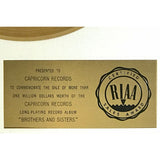 The Allman Brothers Band Brothers And Sisters RIAA Gold Album Award - RARE - Record Award
