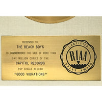 The Beach Boys ’Good Vibrations’ RIAA Gold 45 Award presented to The Beach Boys - RARE - Record Award