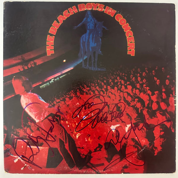 The Beach Boys In Concert 1973 Album signed by Jardine Johnson & Love w/BAS LOA - Music Memorabilia