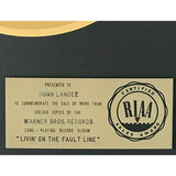 The Doobie Brothers Livin’ On The Fault Line RIAA Gold Album Award - Record Award