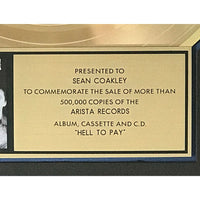 The Jeff Healey Band Hell To Pay RIAA Gold Album Award - Record Award