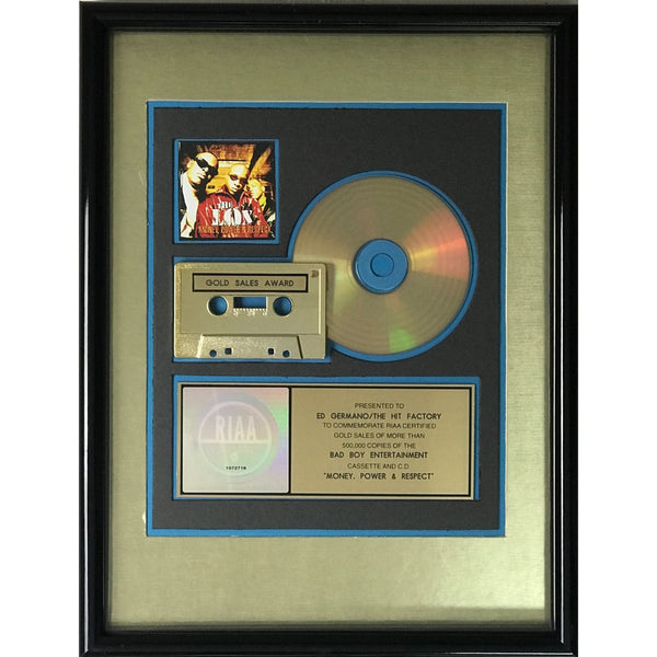 The LOX Money Power & Respect RIAA Gold Album Award - Record Award