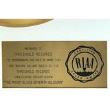 The Moody Blues Seventh Sojourn White Matte RIAA Gold LP Award - RARE - Record Award