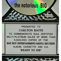 The Notorious B.I.G. Ready To Die RIAA 4x Multi Platinum Album Award Record Award