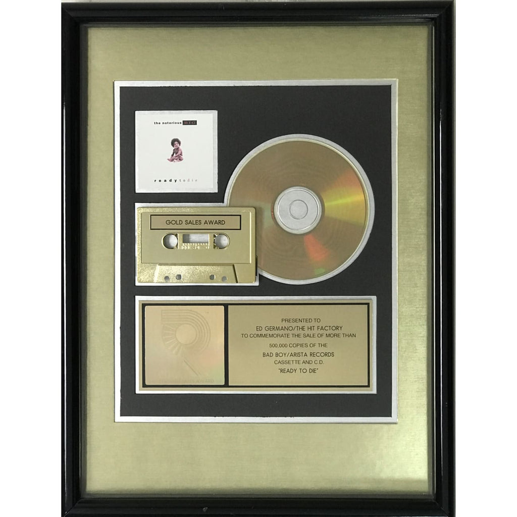 musicgoldmine.com - The Notorious B.I.G. Ready To Die RIAA Gold Album Award  – MusicGoldmine.com