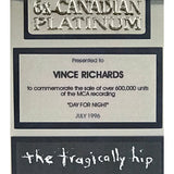 The Tragically Hip Day For Night CRIA 6x Platinum Album Award - Record Award